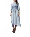 Modivea Three Quarter Midi Dress In Sky Blue In Blue