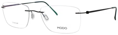 Modo Men's Titanium Rimless Rectangular Eyeglasses 58-20-150 In Dgrn0 - Dark Green / Demo