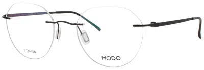 Modo Unisex Titanium Rimless Eyeglasses 50mm In Black
