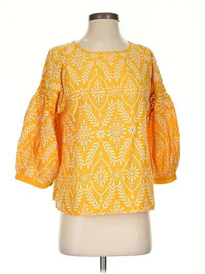 Pre-owned Mod-o-doc 3/4 Sleeve Blouse In Yellow