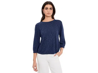 Mod-o-doc 3/4 Sleeve Crew Neck Swing Sweater In Blue
