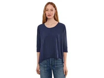 Mod-o-doc 3/4 Sleeve Scoop Neck T-shirts In Blue