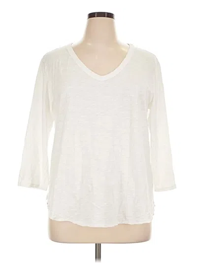 Pre-owned Mod-o-doc 3/4 Sleeve Top Ivory V-neck Tops