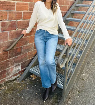 Mod-o-doc Deep V-neck Tee In Milk Frost In Neutral