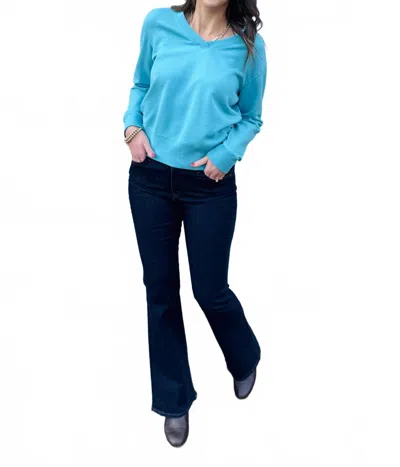Mod-o-doc Deep V-neck Top In Mermaid's Tale In Blue