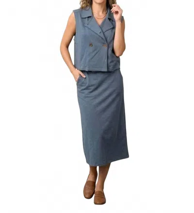 Mod-o-doc Double-breasted Vest In Night Orchid In Blue