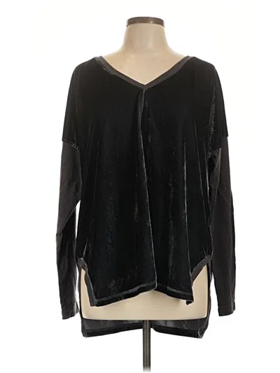 Pre-owned Mod-o-doc Long Sleeve Blouse In Black