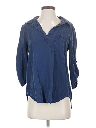 Pre-owned Mod-o-doc Long Sleeve Blouse In Blue