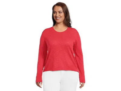 Mod-o-doc Long Sleeve Crew Neck Sweater In Red