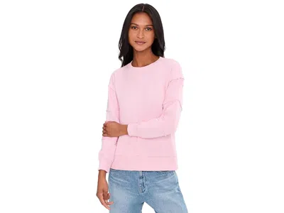 Mod-o-doc Long Sleeve Seamed Boxy Sweatshirt In Pink