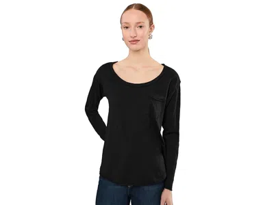 Mod-o-doc Long Sleeve Shirttail Pocket T-shirts In Black