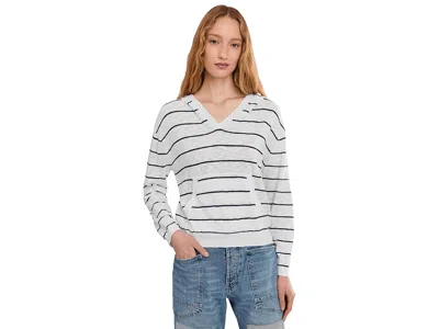 Mod-o-doc Long Sleeve Striped Hoodie Sweater In Multi