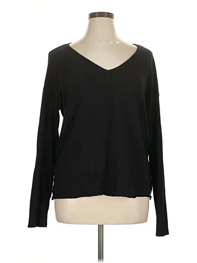 Pre-owned Mod-o-doc Long Sleeve Top Black V Neck Tops