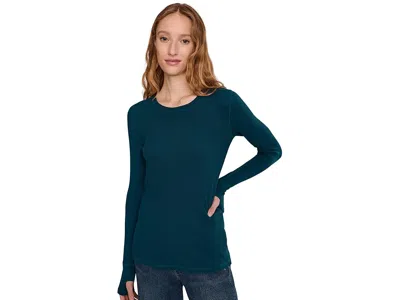 Mod-o-doc Long Sleeve With Thumbhole, Crewneck T-shirts In Blue