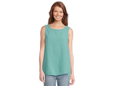 Mod-o-doc Long Step Hem Tank Top Women's Clothing Open Water: Xs (us 0-2), Cotton