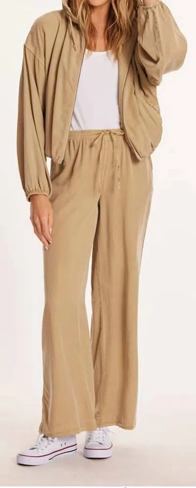 Mod-o-doc Long Wide Leg Pant In Beige