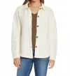 Mod-o-doc Mixed Texture Oversized Shacket In Milk Frost In Multi