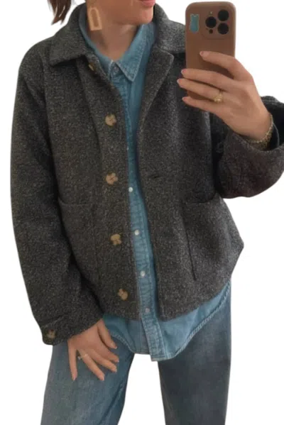 Mod-o-doc Patch Pocket Jacket In Charcoal In Gray