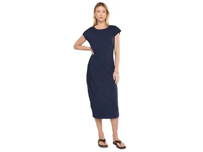 Mod-o-doc Short Dolman Sleeve Column Midi Dress With Side Ruching Women's Dress Vibrant Navy: Lg (us 12-14)