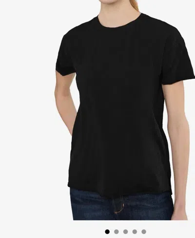 Mod-o-doc Short Sleeve Stem Hem Crew Tee In Black