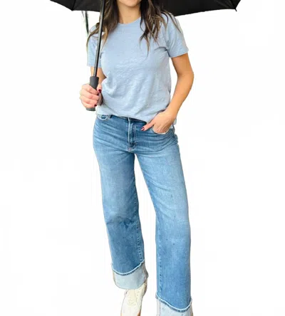 Mod-o-doc Short Sleeve Stem Hem Crew Tee In Frost In Gray