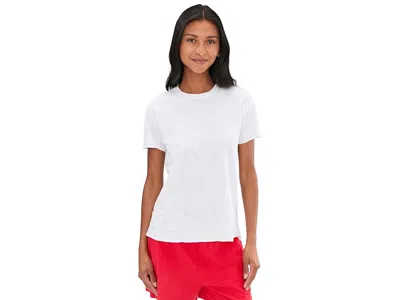 Mod-o-doc Short Sleeve Step Hem Crew Neck Short Sleeve T-shirts In White