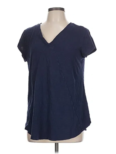 Pre-owned Mod-o-doc Short Sleeve Top Blue V-neck Tops