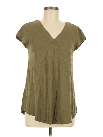 Pre-owned Mod-o-doc Short Sleeve Top Green V-neck Tops