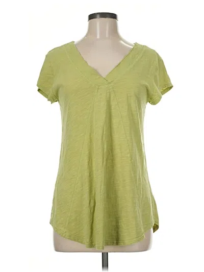 Pre-owned Mod-o-doc Short Sleeve Top Green V-neck Tops