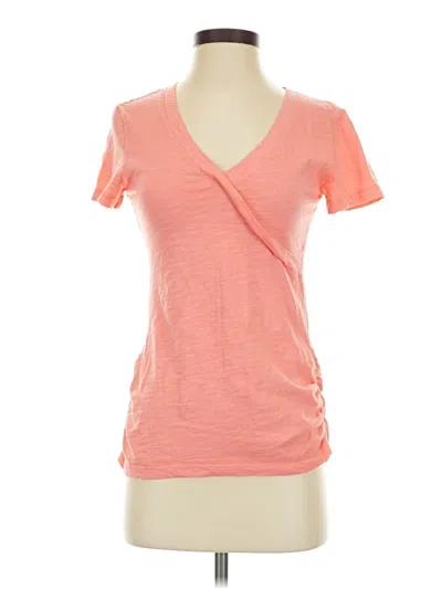 Pre-owned Mod-o-doc Short Sleeve Top Orange V Neck Tops