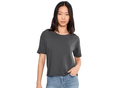 Mod-o-doc Shrunken Boxy Crew Neck Short Sleeve T-shirts In Gray