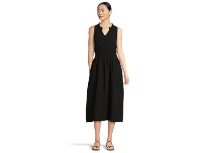Mod-o-doc Smocked Waist Midi Tank Top Dress In Black