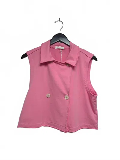 Mod-o-doc Women's Double Breasted Vest In Pink Shimmer In Multi