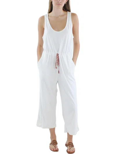 Mododoc Womens Belted Cotton Jumpsuit In White