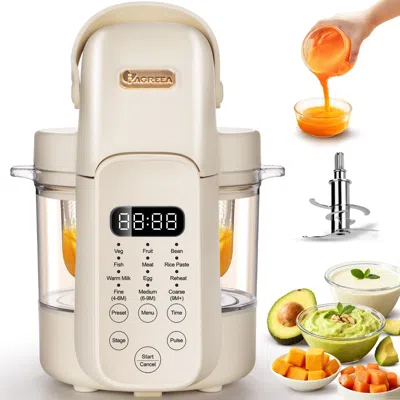 Modukid 9 In 1 Baby Food Maker,auto Glass Baby Food Processor Steamer Puree Blender With 6 Blades, One Step  In Neutral