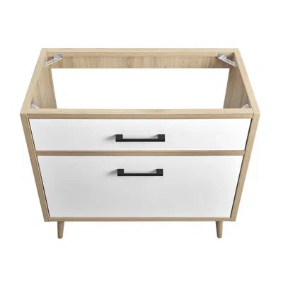 Modway 35" Single Bathroom Vanity Base Only In Tan In White