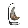 Modway Abate Outdoor Patio Swing Chair With Stand In Black Mocha