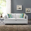 Modway Activate Upholstered Fabric Sofa In White Polyester