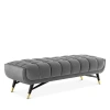 Modway Adept 60 Performance Velvet Bench In Gray