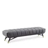 Modway Adept Performance Velvet Bench In Gray