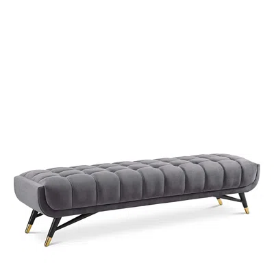 Modway Adept Performance Velvet Bench In Gray