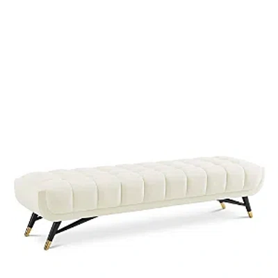 Modway Adept Upholstered Velvet Bench In Ivory