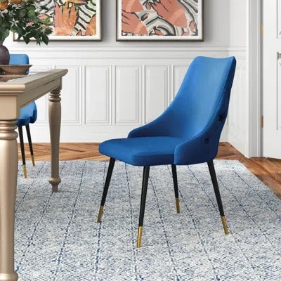 Modway Adorn Button-tufted Velvet Dining Chair In Navy