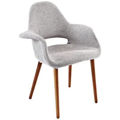 Modway Aegis Mid-century Light Gray Twill Dining Armchair