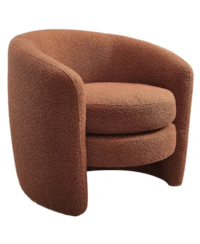 Modway Affinity Upholstered Boucle Fabric Curved Back Armchair In Brown