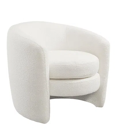 Modway Affinity Upholstered Boucle Fabric Curved Back Armchair In White