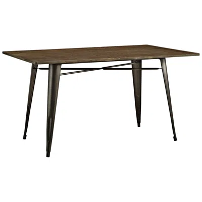 Modway Alacrity 59" Wide Brown And Gray Rectangular Dining Table