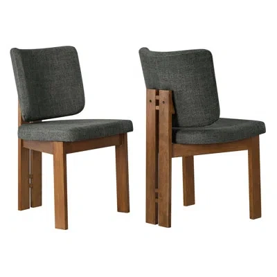 Modway Alba Armless Upholstered Dining Chairs Set Of 2 In Taupe In Brown