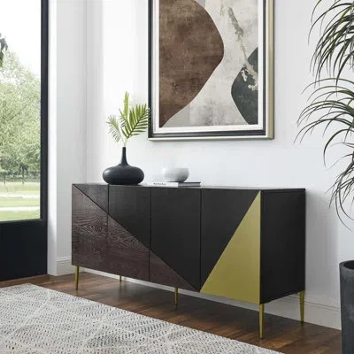 Modway Alchemist 67" Sideboard In Black;gold
