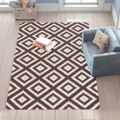 Modway Alika Abstract Diamond Trellis Area Rug In Black,white